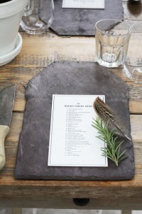 slate placemat place settings